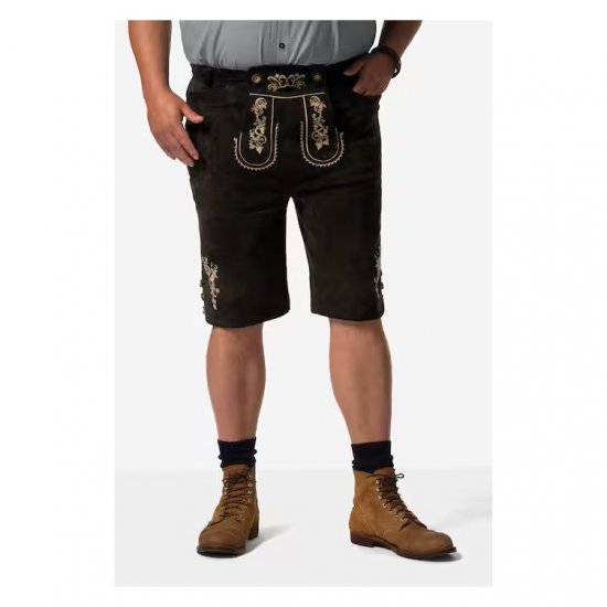 Men Plus Leather Trousers Dark Brown - Feestkleding - Feestkleding – Vier in stijl en comfort