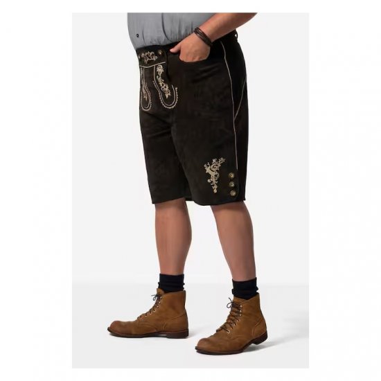 Men Plus Leather Trousers Dark Brown - Feestkleding - Feestkleding – Vier in stijl en comfort