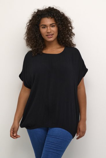 Kaffe Curve Ami Stanley Korte mouw Diepzwart - T-shirts - 