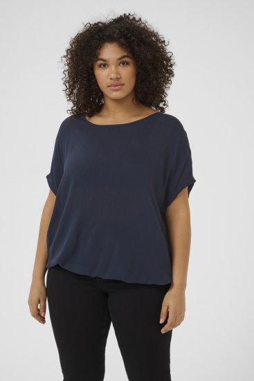 Kaffe Curve Ami Stanley Korte mouw Midnight marine - T-shirts - 
