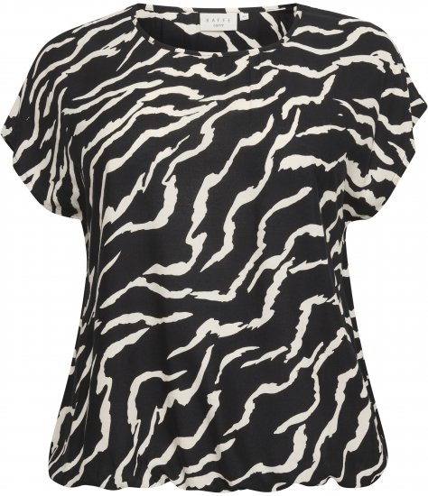 Kaffe Curve Sonna Stanley Top Zwart/Antique Zebraprint - T-shirts - 