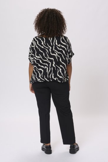 Kaffe Curve Sonna Stanley Top Zwart/Antique Zebraprint - T-shirts - 