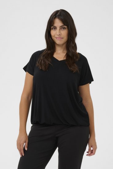 Kaffe Curve Jena V-Neck T-shirt Diepzwart - T-shirts - 