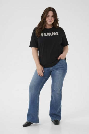 Kaffe Curve Ariana T-Shirt Black - T-shirts - 