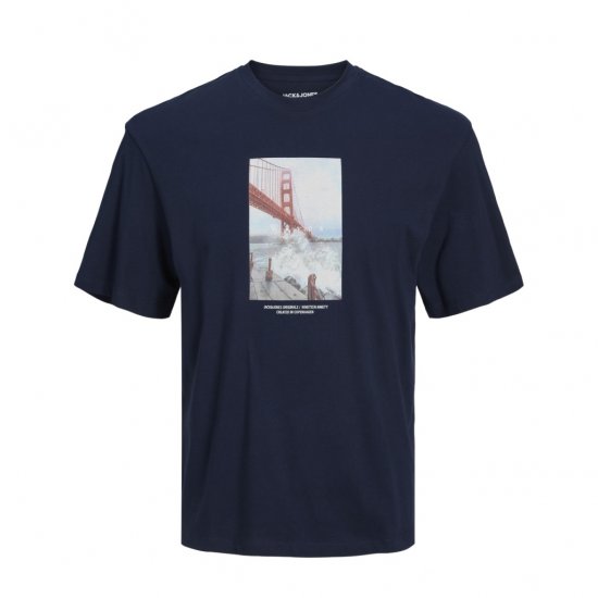 Jack & Jones Copenhagen Photo T-Shirt Navy - T-shirts - Grote Maten T-shirts Heren