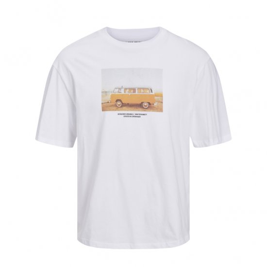 Jack & Jones Copenhagen Photo T-Shirt White - T-shirts - Grote Maten T-shirts Heren