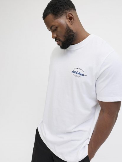 Jack & Jones Brandon T-Shirt White - T-shirts - Grote Maten T-shirts Heren