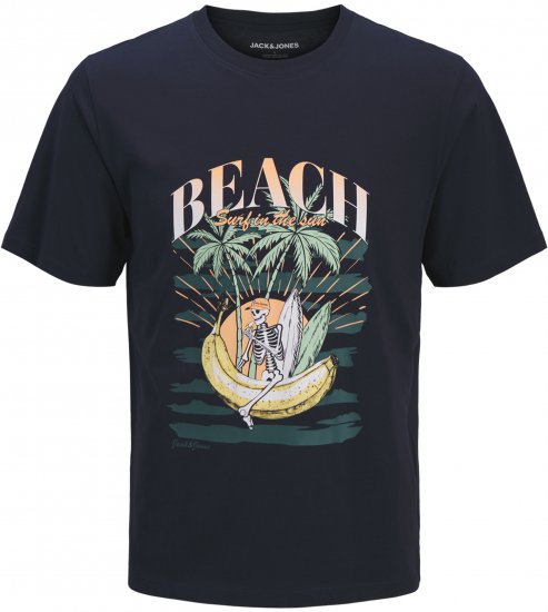 Jack & Jones King Crew Neck T-Shirt Navy - T-shirts met opdruk - T-shirts met opdruk grote maten