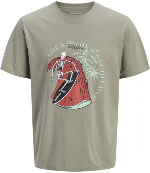 Jack & Jones King Crew Neck T-Shirt Grey - T-shirts met opdruk - T-shirts met opdruk grote maten