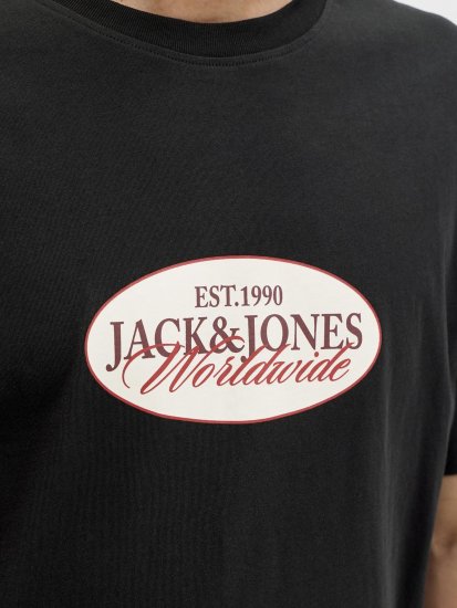 Jack & Jones Catskills Worldwide T-shirt Zwart - T-shirts - Grote Maten T-shirts Heren
