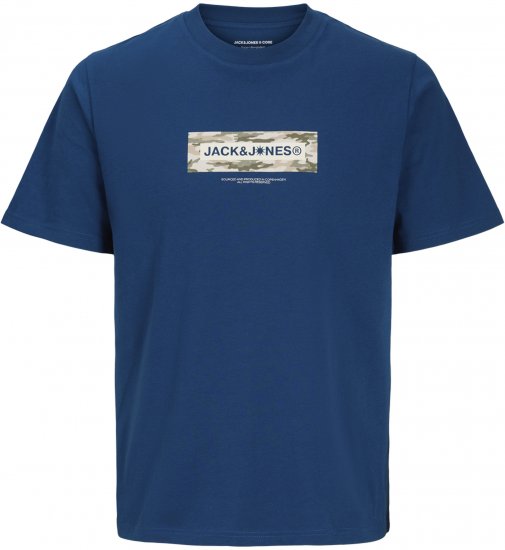 Jack & Jones Breeze Branded T-Shirt Blue - T-shirts - Grote Maten T-shirts Heren
