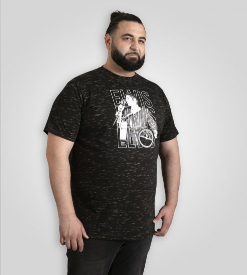 D555 Official Elvis Presley Printed T-Shirt Black - T-shirts met opdruk - T-shirts met opdruk grote maten