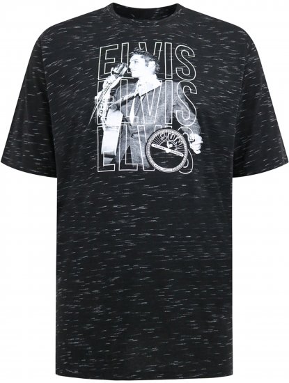 D555 Official Elvis Presley Printed T-Shirt Black - T-shirts met opdruk - T-shirts met opdruk grote maten