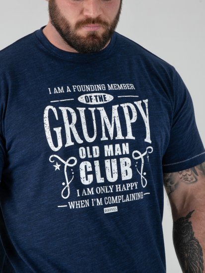 D555 Cooper Grumpy Old Man Printed T-Shirt Navy - T-shirts met opdruk - T-shirts met opdruk grote maten