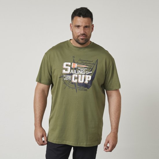 North Latitude 61119 T-Shirt Met Print Olijfgroen - T-shirts - Grote Maten T-shirts Heren
