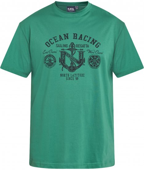 North Latitude 61121 T-Shirt Met Print Groen - T-shirts - Grote Maten T-shirts Heren