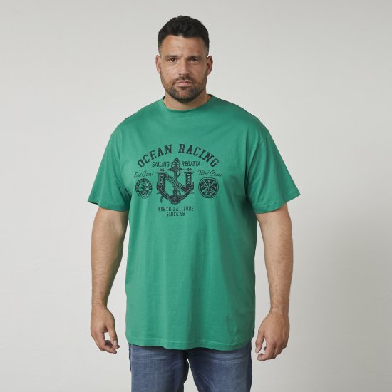 North Latitude 61121 T-Shirt Met Print Groen - T-shirts - Grote Maten T-shirts Heren