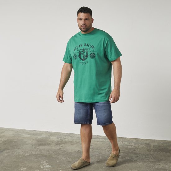 North Latitude 61121 T-Shirt Met Print Groen - T-shirts - Grote Maten T-shirts Heren