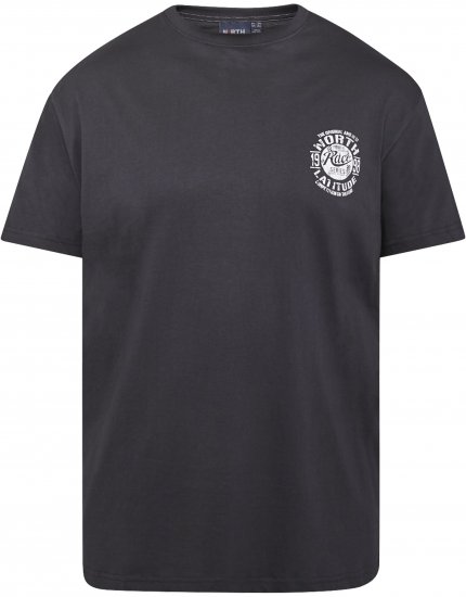 North Latitude 61122 T-Shirt Met Print Zwart - T-shirts - Grote Maten T-shirts Heren