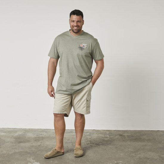 North Latitude 61124 Gestreept T-Shirt Olijfgroen - T-shirts - Grote Maten T-shirts Heren