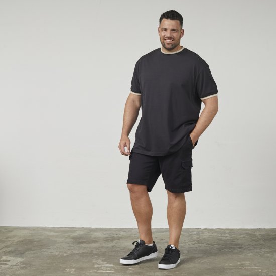 North Latitude 61125 Superflex Piqué T-Shirt Zwart - T-shirts - Grote Maten T-shirts Heren