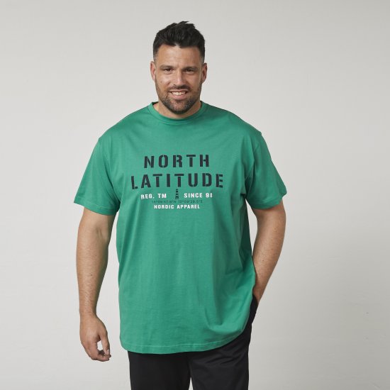 North Latitude 61135 T-Shirt Met Print Groen - T-shirts - Grote Maten T-shirts Heren