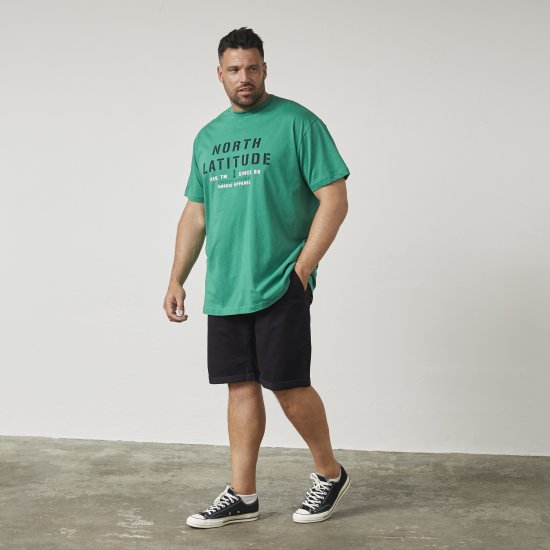 North Latitude 61135 T-Shirt Met Print Groen - T-shirts - Grote Maten T-shirts Heren