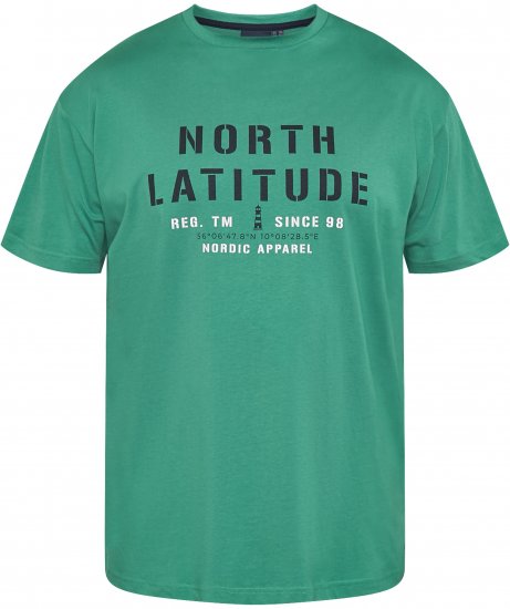 North Latitude 61135 T-Shirt Met Print Groen - T-shirts - Grote Maten T-shirts Heren