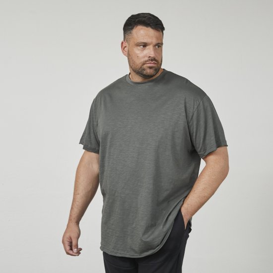 North Latitude 61317 T-Shirt Slub Met Rugprint Donker Stofgroen - T-shirts - Grote Maten T-shirts Heren