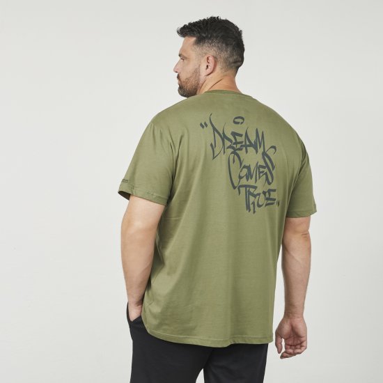 North Latitude 61320 T-Shirt Met Rugprint Olijfgroen - T-shirts - Grote Maten T-shirts Heren