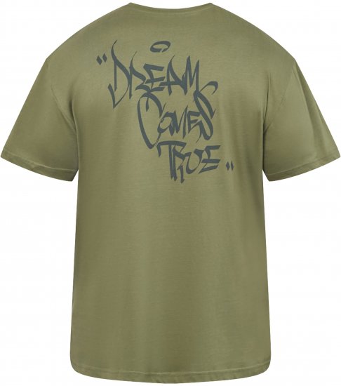 North Latitude 61320 T-Shirt Met Rugprint Olijfgroen - T-shirts - Grote Maten T-shirts Heren