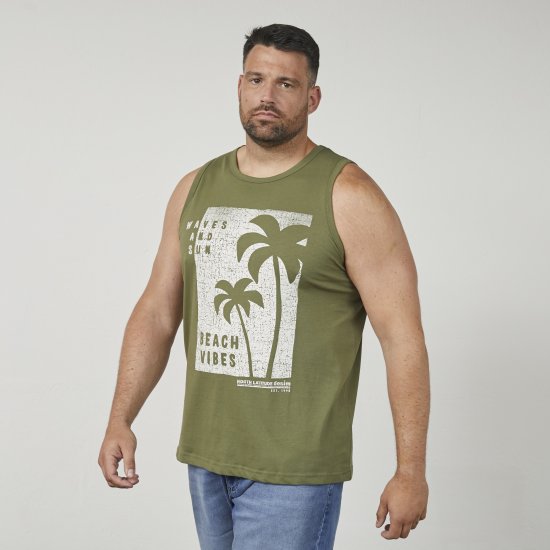 North Latitude 61321 Tanktop Olijfgroen - T-shirts - Grote Maten T-shirts Heren