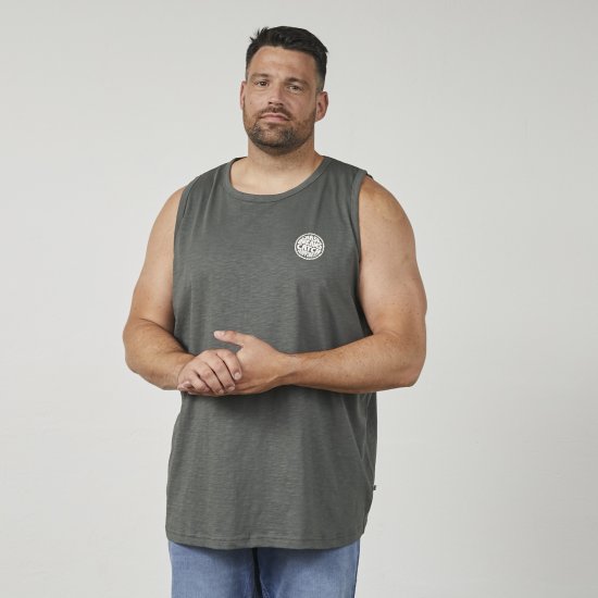 North Latitude 61323 Tanktop Slub Donker Stofgroen - T-shirts - Grote Maten T-shirts Heren