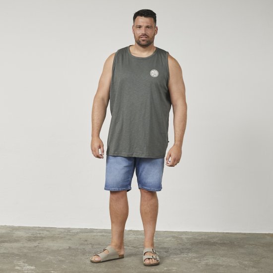 North Latitude 61323 Tanktop Slub Donker Stofgroen - T-shirts - Grote Maten T-shirts Heren