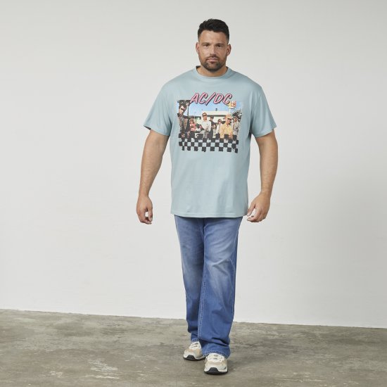 North Latitude 61352 AC/DC T-Shirt Stofblauw - T-shirts - Grote Maten T-shirts Heren