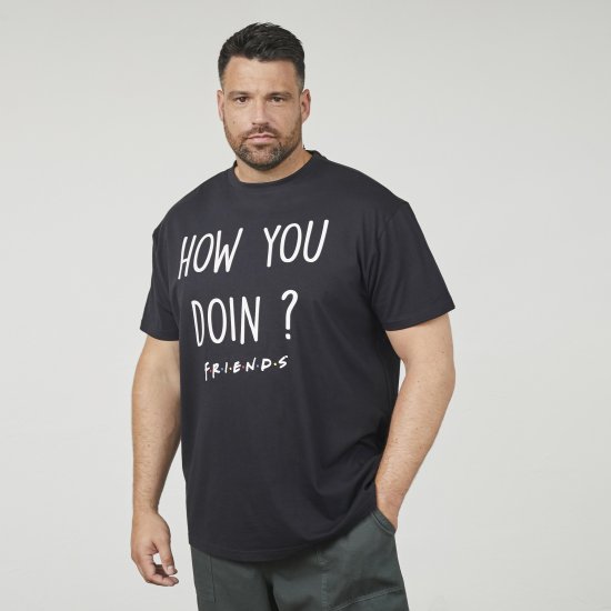 North Latitude 61353 FRIENDS T-Shirt Zwart - T-shirts - Grote Maten T-shirts Heren