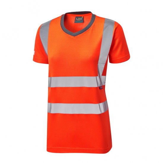 Leo Belstone EcoViz Comfort Women's T-Shirt Orange - Werkkleding - 