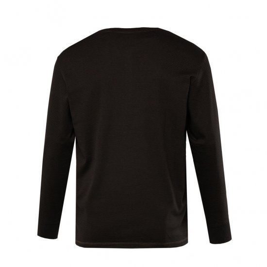 JP1880 T-Shirt Henley Long Sleeve Striped Brown TALL - HERENKLEDING MT-6XLT - Tall Kleding Heren