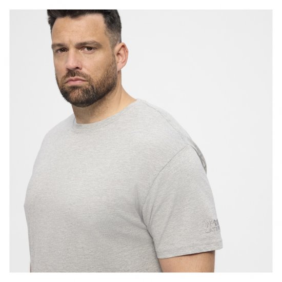 North Latitude T-Shirt O-Neck Grey Melange - T-shirts - Grote Maten T-shirts Heren