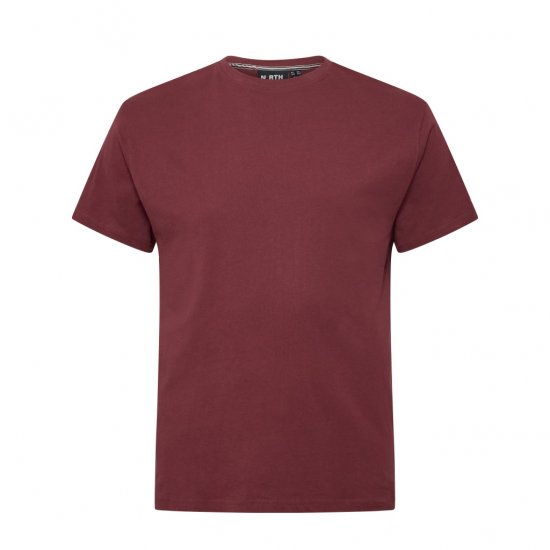 North Latitude T-Shirt O-Neck Bordeaux - T-shirts - Grote Maten T-shirts Heren