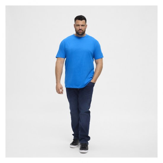 North Latitude T-Shirt O-Neck Cobolt Blue - T-shirts - Grote Maten T-shirts Heren