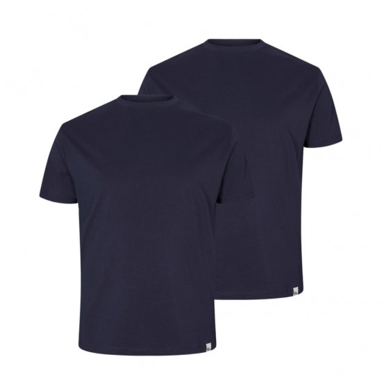 North Latitude Denim 2-Pack T-Shirt Navy Blue - T-shirts - Grote Maten T-shirts Heren