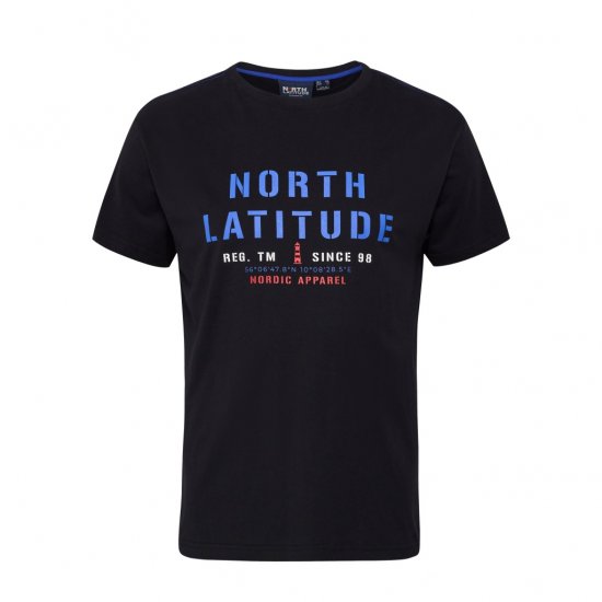 North Latitude Logo T-Shirt Black - T-shirts - Grote Maten T-shirts Heren