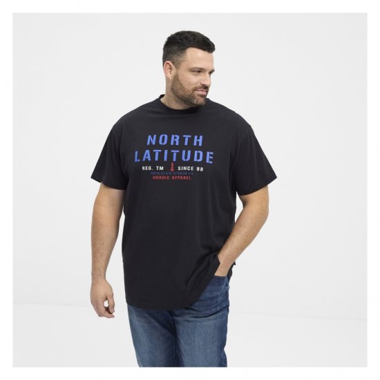 North Latitude Logo T-Shirt Black - T-shirts - Grote Maten T-shirts Heren