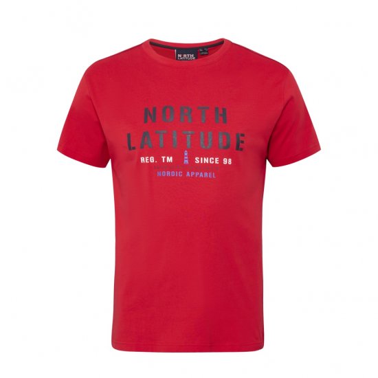 North Latitude Logo T-Shirt Red - T-shirts - Grote Maten T-shirts Heren