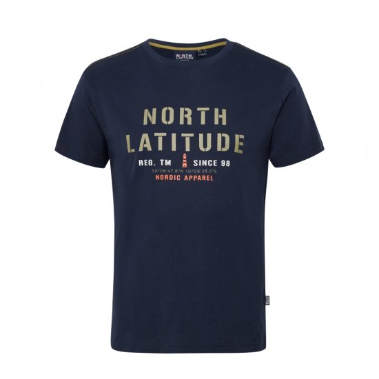 North Latitude Logo T-Shirt Navy - T-shirts - Grote Maten T-shirts Heren