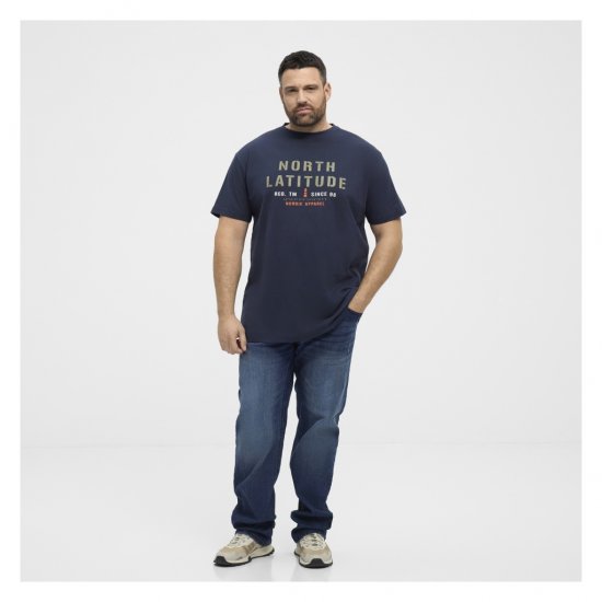 North Latitude Logo T-Shirt Navy - T-shirts - Grote Maten T-shirts Heren
