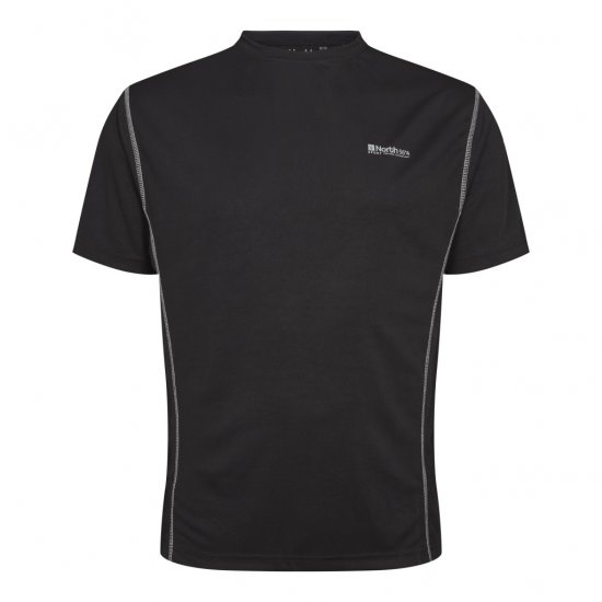 North Latitude Sport Tech T-Shirt Black - T-shirts - Grote Maten T-shirts Heren