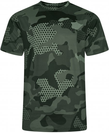 Kam Jeans AP016 Camo Technical T-Shirt Charcoal - T-shirts met opdruk - T-shirts met opdruk grote maten