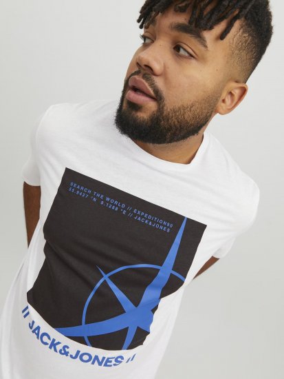 Jack & Jones Conrad T-Shirt White - T-shirts - Grote Maten T-shirts Heren